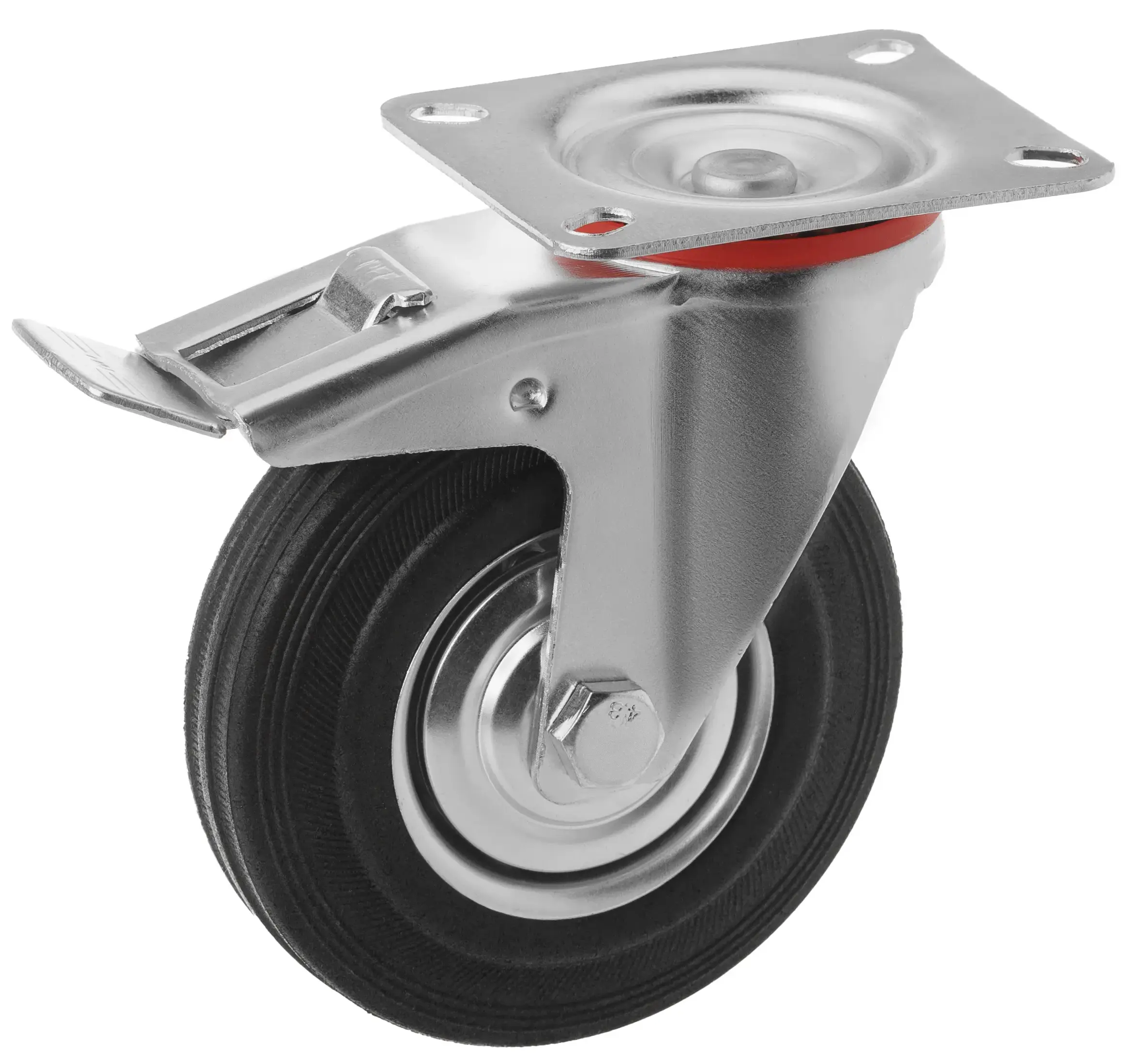 SCb 55 - Промышленное колесо 125 мм (площадка, поворотн., тормоз, черн. рез., роликоподш.)