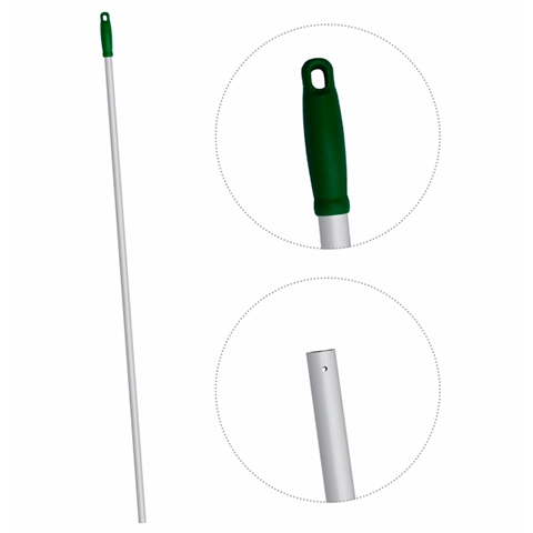 Ручка для держателя мопов, длина 140 см, диаметр 23,5 мм, цвет зеленый - AES291-G